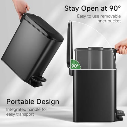 Space-Saving Small Trash Can with Lid