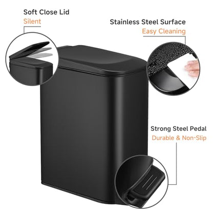 Space-Saving Small Trash Can with Lid