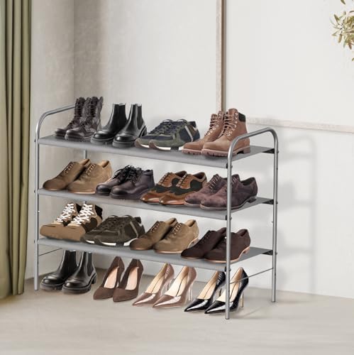 Space-Saving Stackable 3-Tier Shoe Rack